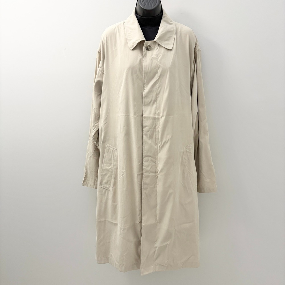 London Fog Trench Coat Vintage Beige Rain Jacket Large Regular